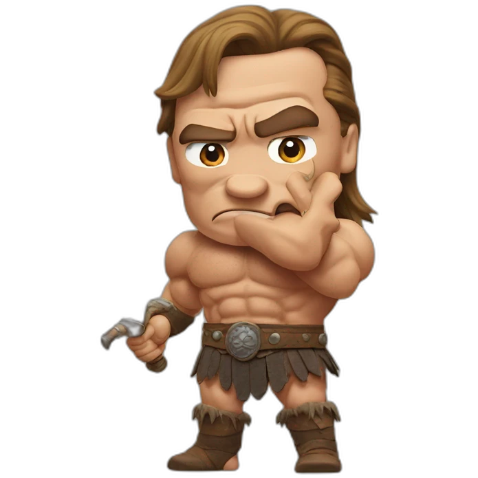 Conan the barbarian Arnold Schwarzenegger slap emoji