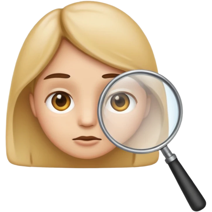 emoji with magnifying glass and black background with serious face emoji