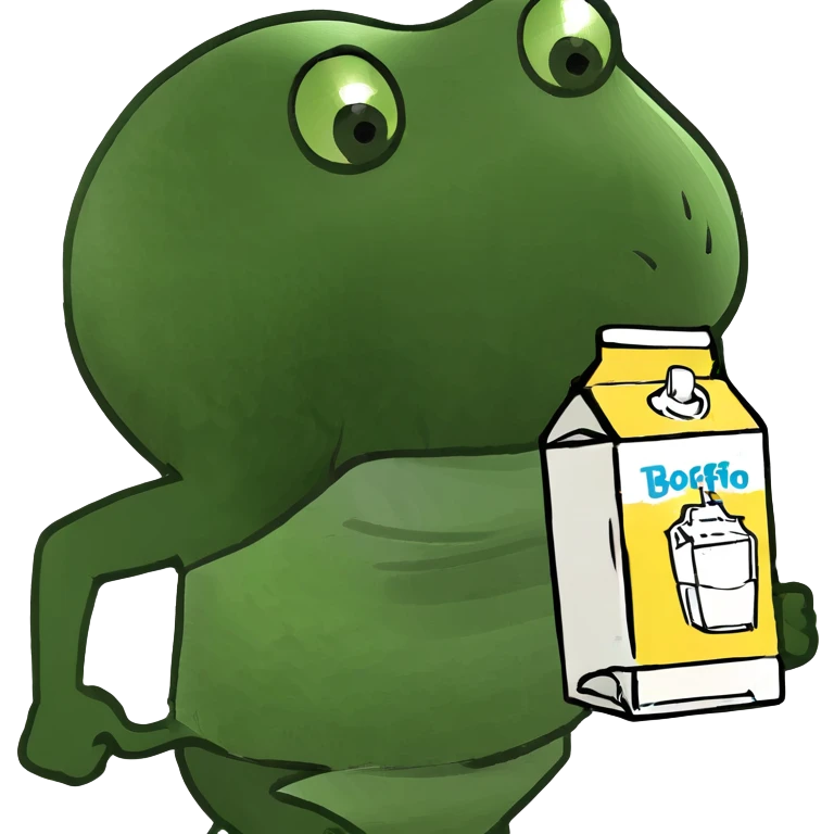 fat person running giggling chugging milk emoji