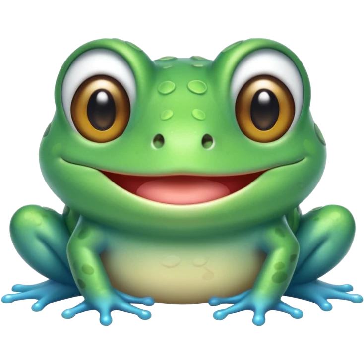 cyan cute frog kawaii eyes should be cuter emoji