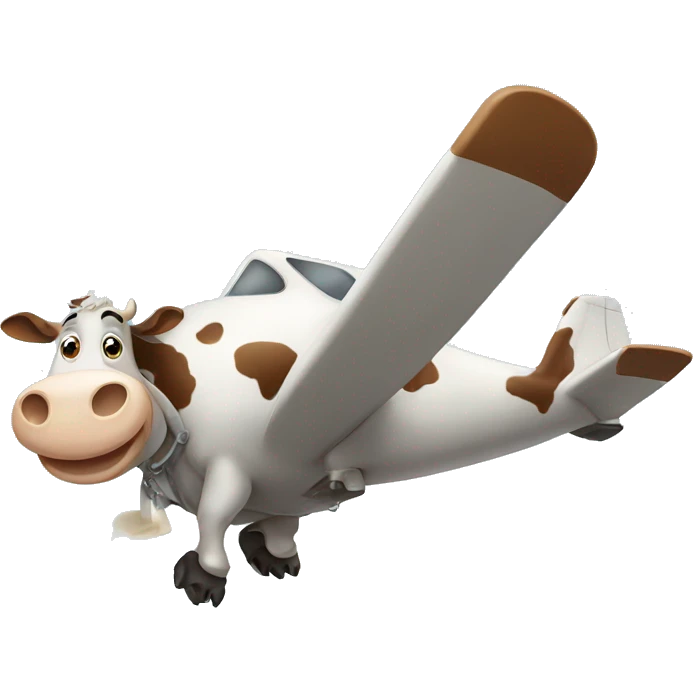 Cow flying airplane emoji