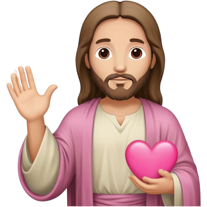 jesus with a pink heart  emoji