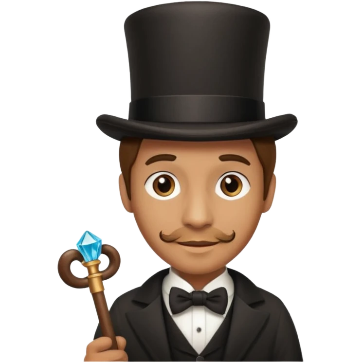 Man with top hat, cane and diamond tooth emoji