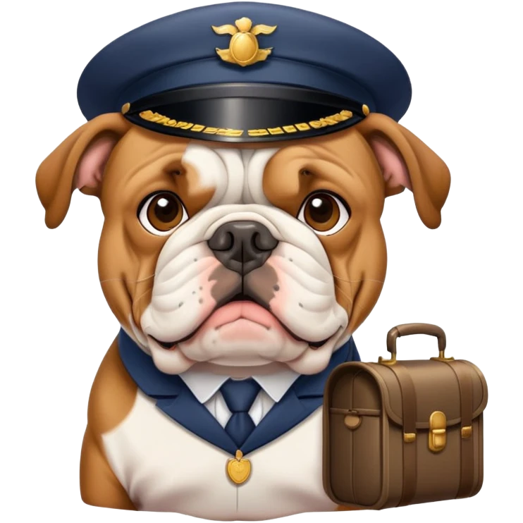 english bulldog with a postman emoji
