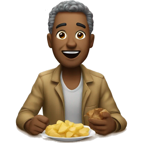 uncle eats potatoes fri emoji