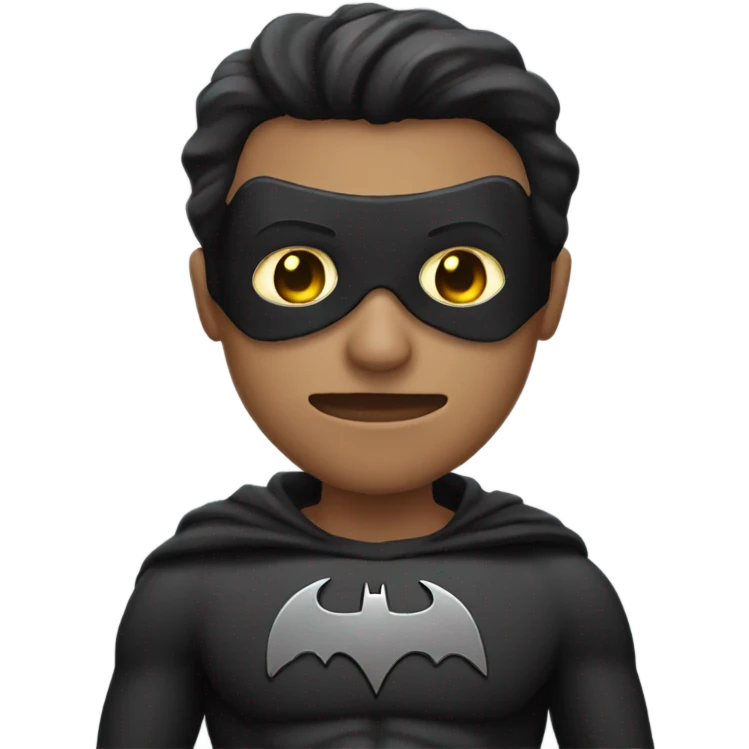 Human with batman mask in his hand emoji