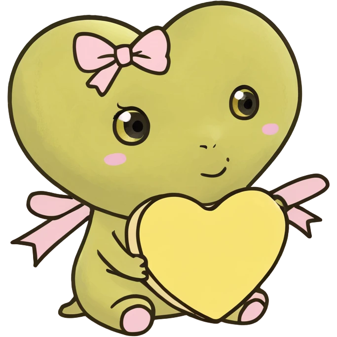 baby yellow heart with a light pink bow wrapped around it  emoji