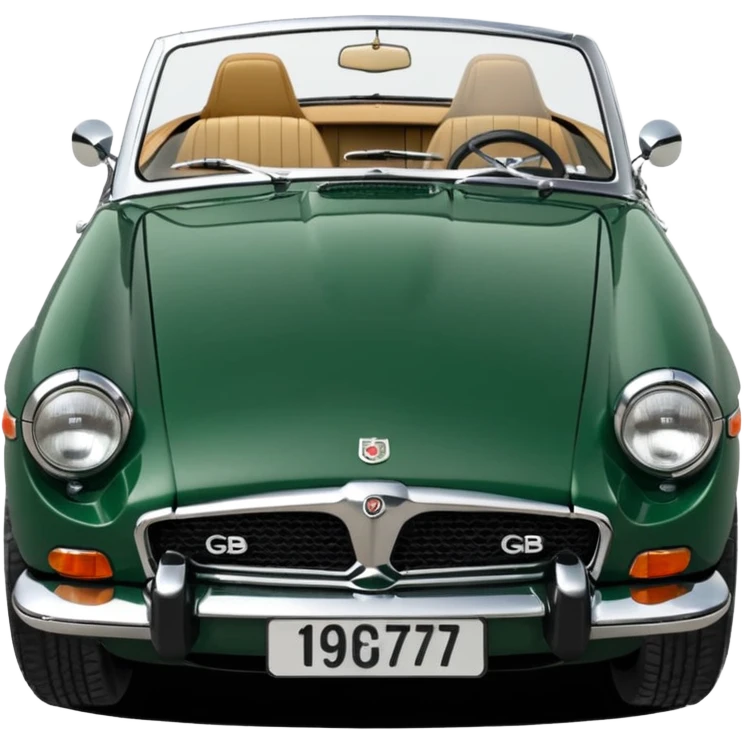 1977 Mgb roadster British racing green chrome bumper buiscit interior emoji