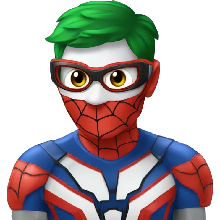 Spiderman wearing Omnitrix  and power rangers emoji