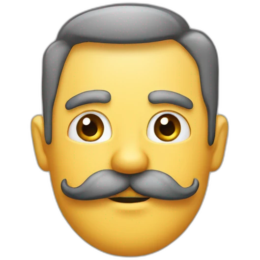Chat drôle avec moustache humaine emoji