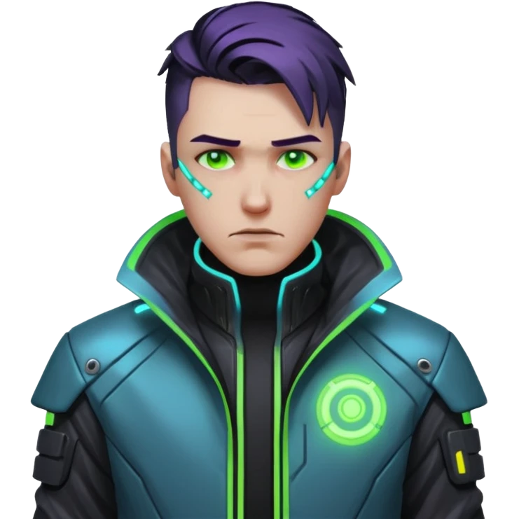 Cyberpunk man head emoji