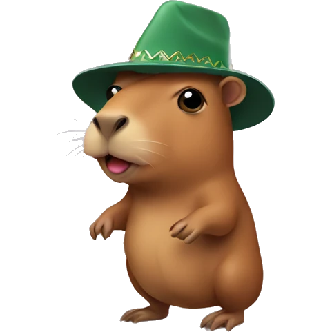 Capibara con sombrero de navidad emoji