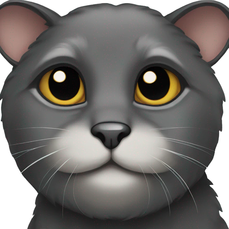 Black lop-eared cat emoji