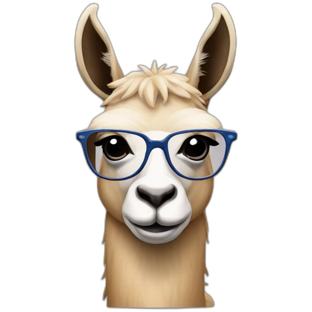 Lama with glasses emoji