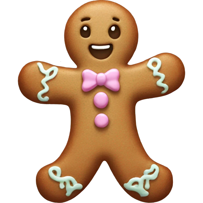 Pastel gingerbread man emoji