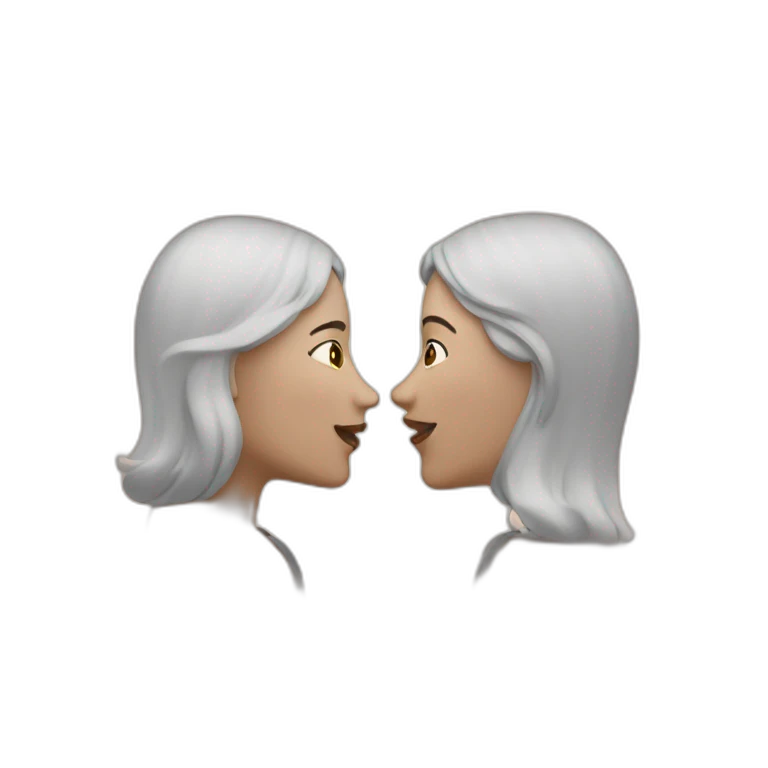 Deux personnes se font des bisous emoji