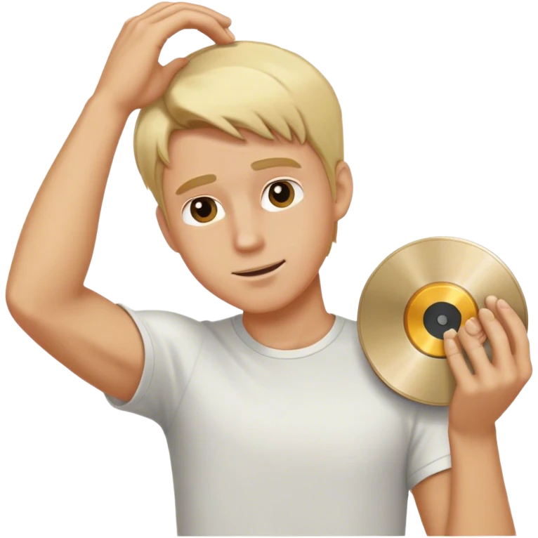 White dj blonde hair male scratching the disk emoji