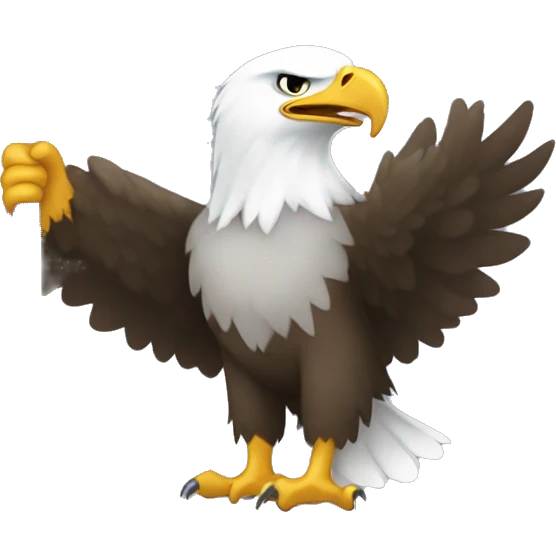 bald eagle grasping pride flag emoji