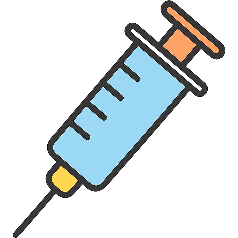 A medical syringe with needle, simple and recognizable icon for healthcare emoji