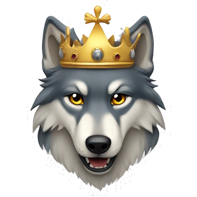 Wolf with crown emoji
