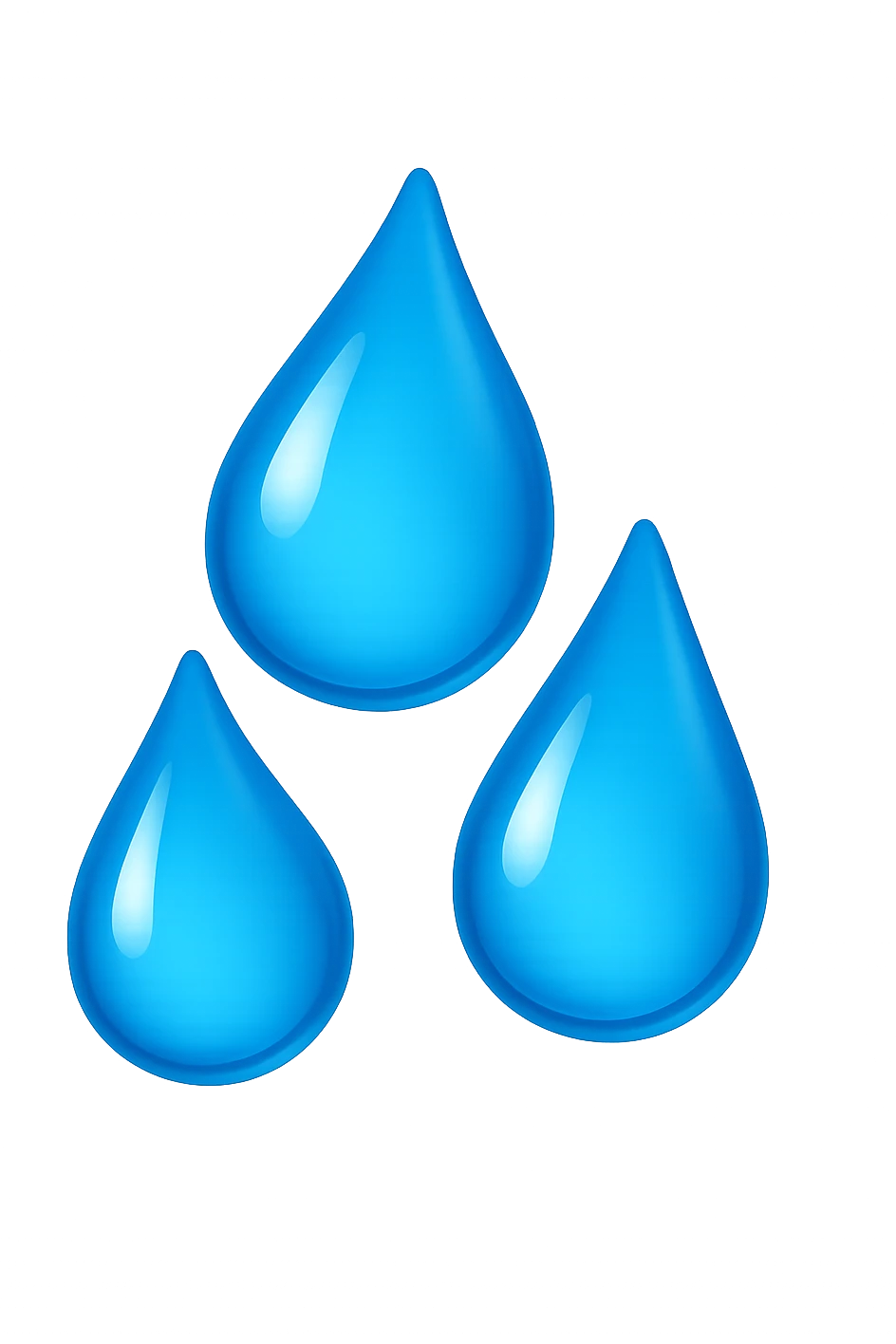 emoji 3d stile iphone che rappresenta 3 GOCCE DI ACQUA 3d emoji
