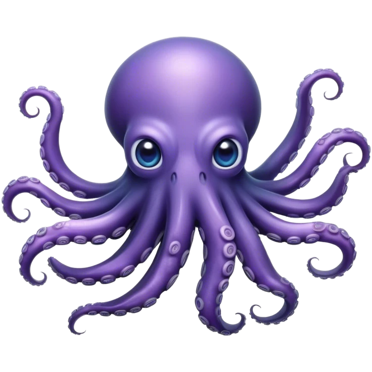 Cinematic Noble Octopus Portrait Emoji, Poised and enigmatic, with a fluid, amorphous body of iridescent, softly tinted skin and eight gracefully undulating arms adorned with delicate suckers, deep, observant eyes reflecting the mysteries of the deep, Simplified yet sharp and sophisticated features, highly detailed, glowing with a soft, oceanic luminescence, high shine, intelligent and mysterious, stylized with an air of deep-sea elegance, focused and fluid, soft glowing outline, capturing the essence of a watchful marine guardian that appears ready to drift out of the screen with effortless authority! emoji