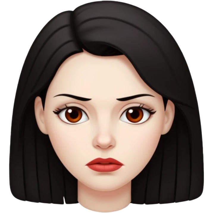 dark haired woman both sad and angry emoji