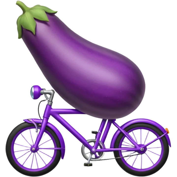 Egg plant riding a bike emoji