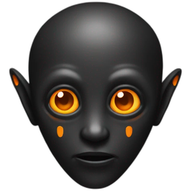 alien black with orange details emoji