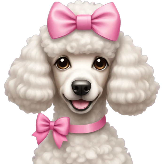 Poodle with pink bow on their head emoji