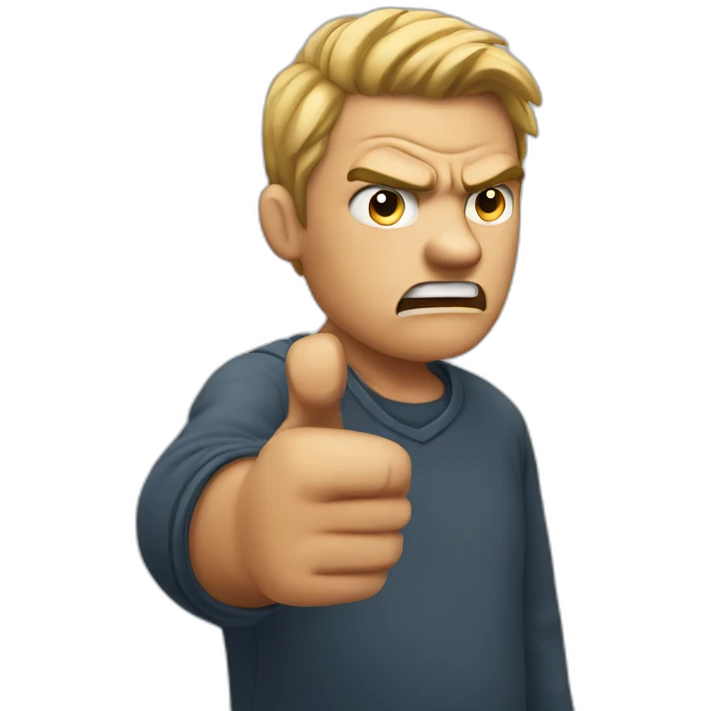 angry guy pointing his index finger forwards emoji