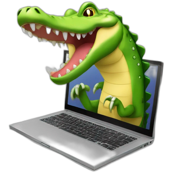 Crocodile forex trading on a computer emoji