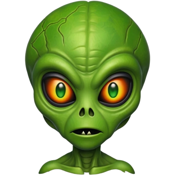 Shriveled burnt alien emoji