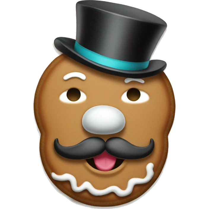 Gingerbread Mr. Monopoly emoji