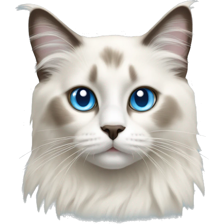 light bicolor ragdoll cat with blue eyes emoji