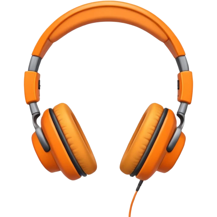 orange headphone emoji