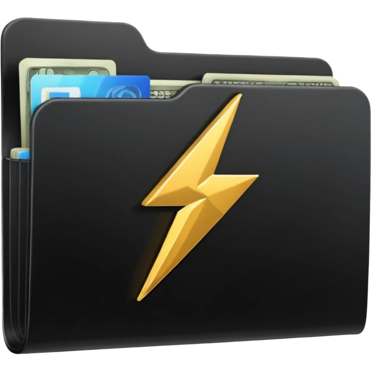black folder flash file with a finances logo
 emoji