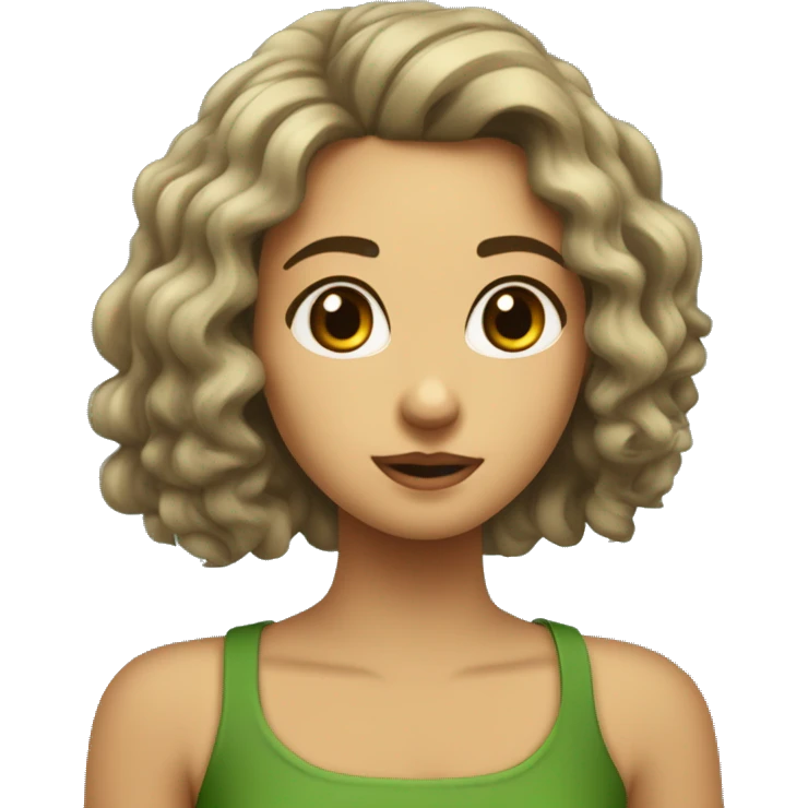 sou uma menina criança pele bege claro  com um coelho.olhos verde claro cabelo castanho ondulado no ombro  emoji