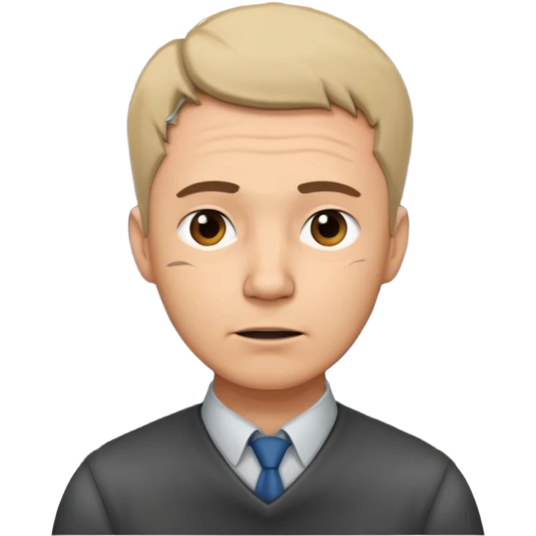 a man teacher, head is tilted, with an aching logo beside the neck emoji