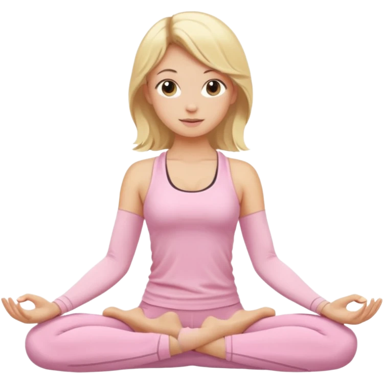 Yoga Blonde Girl With Light Pink Clothes n emoji