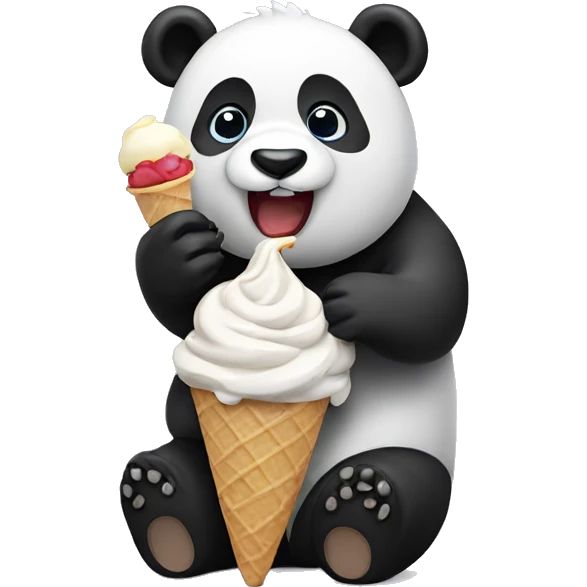 Panda eating ice cream emoji