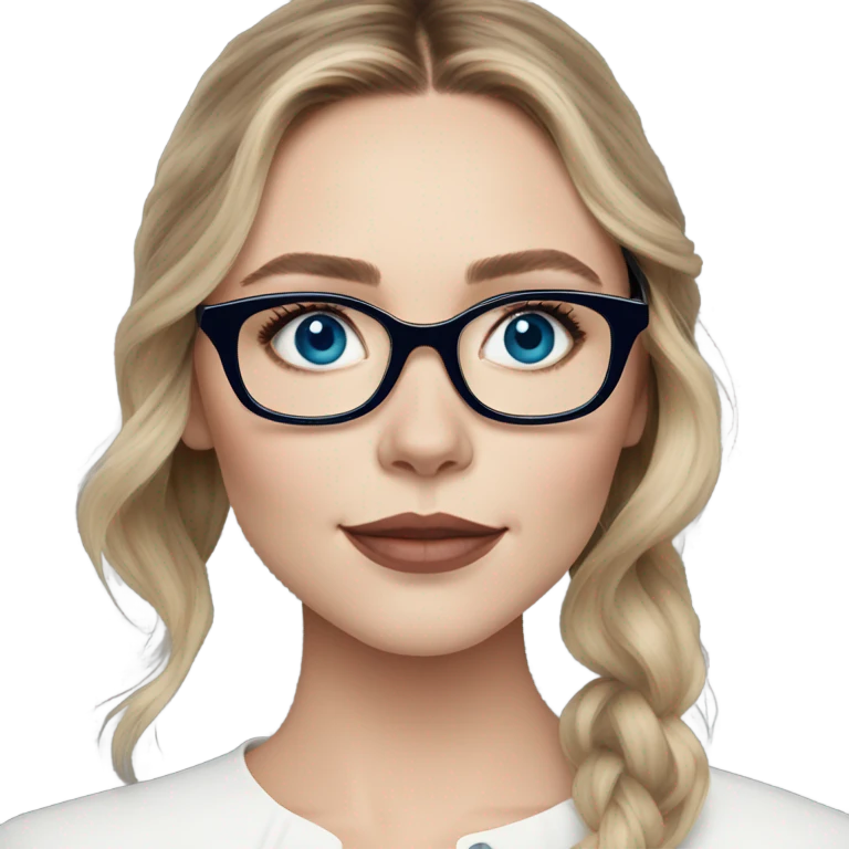 Elizabeth Olsen blue eyes wearing glasses  emoji