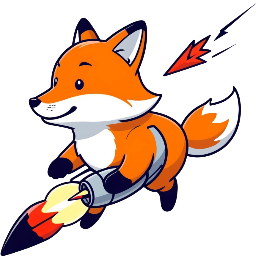 Fox firing a rocket emoji