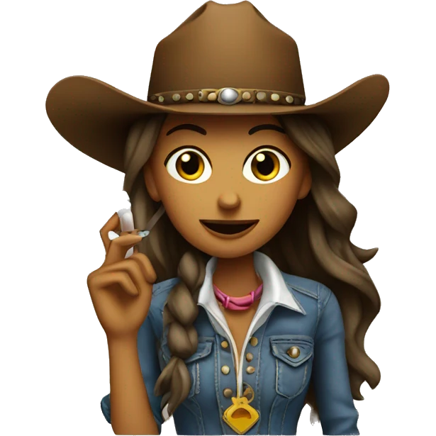 Cowgirl smoking  emoji
