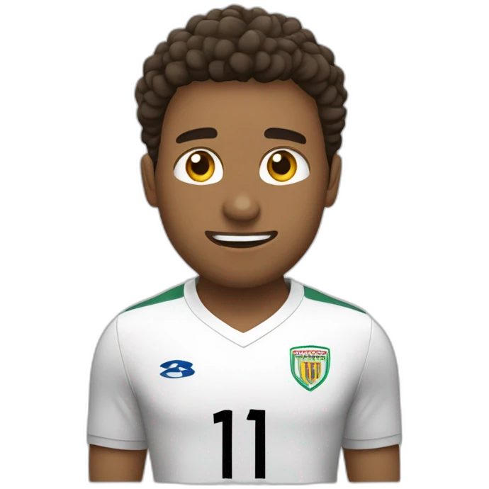 Portero de fútbol sala haciendo parada pelo marrón rizado emoji
