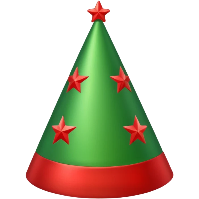 simple birthday hat, green with red stars emoji