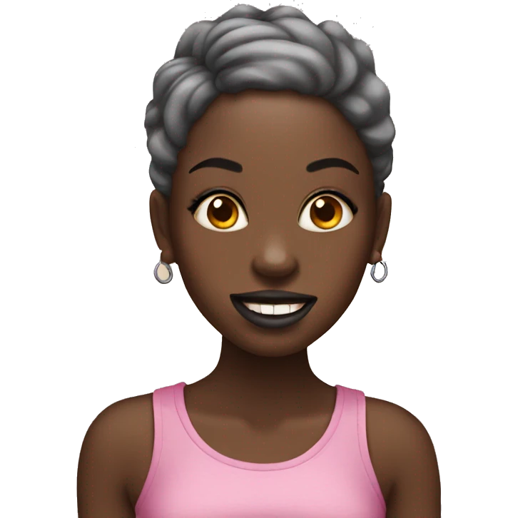 black Girl with tongue piercing  emoji