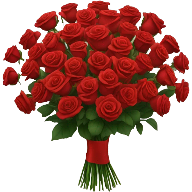 A bouquet of 101 red roses  emoji