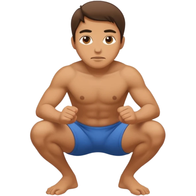 Make a guy facing forward squatting emoji