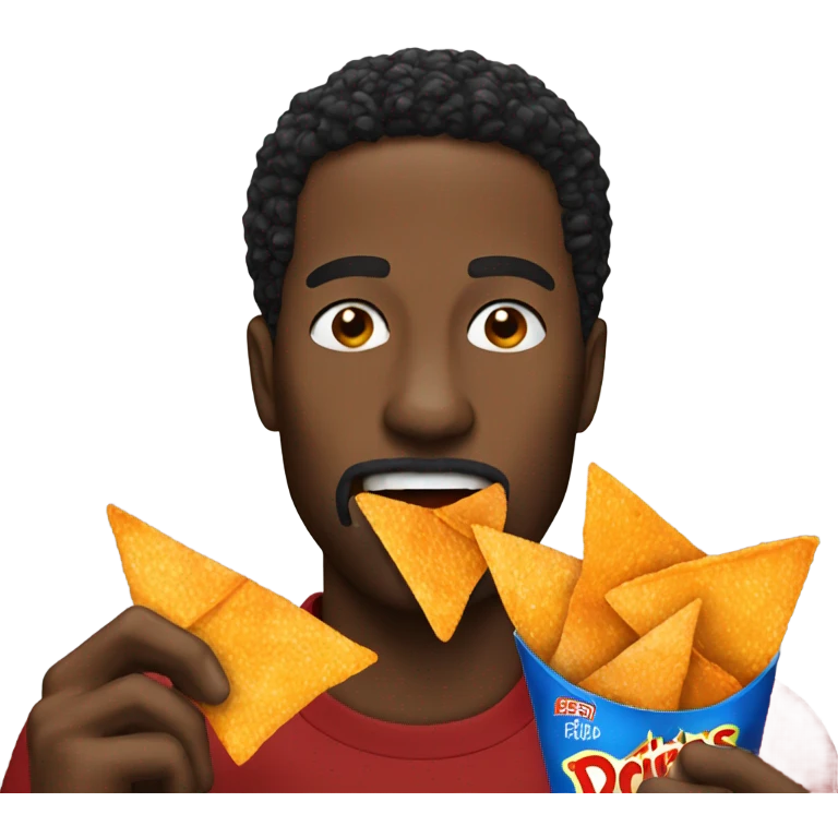 Black man eating Doritos emoji